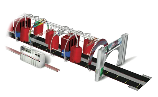 Red Rapid wash tunnel equipment
